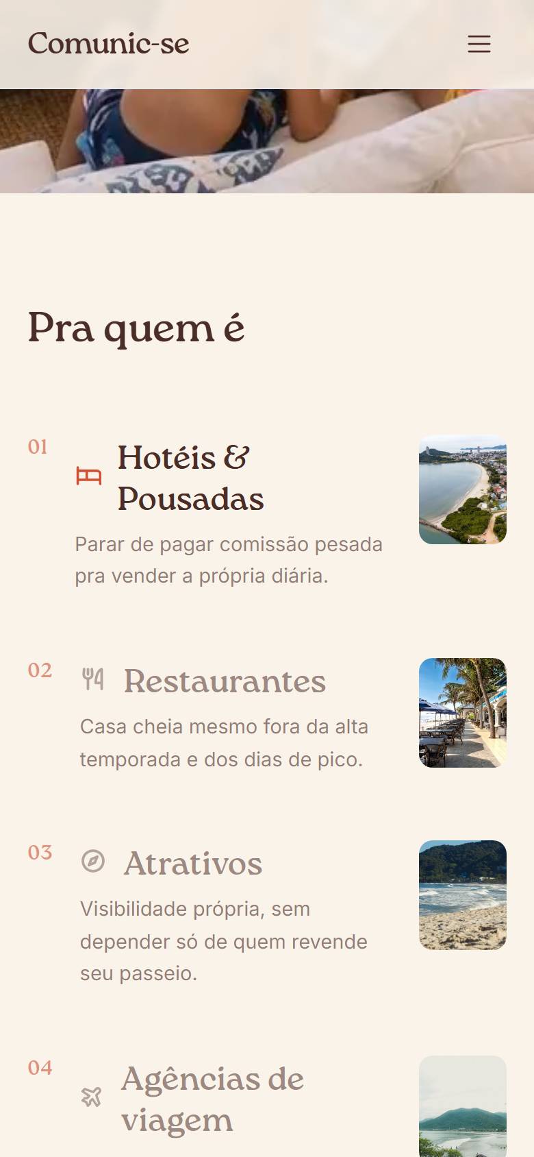 Site de Comunic-se, versão para celular