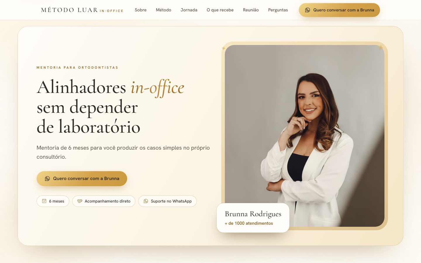 Site de Método Luar In-Office, versão para computador